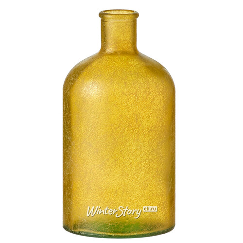 Декоративная бутылка ваза Феличе 22 см желтая Edelman