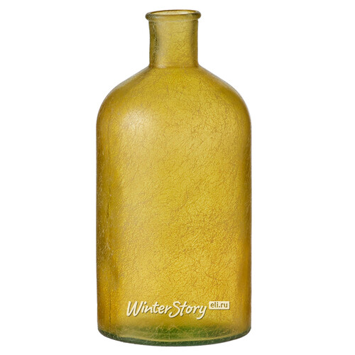 Декоративная бутылка ваза Феличе 28 см желтая Edelman