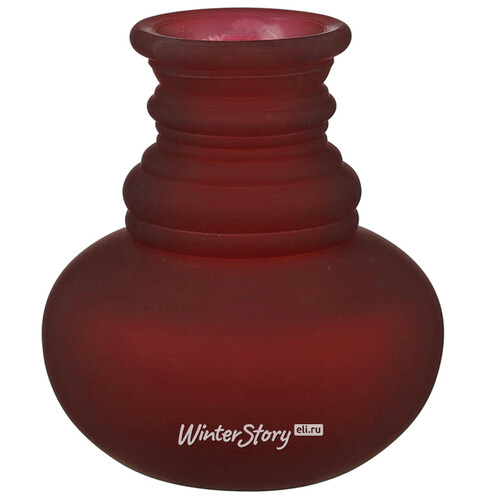 Стеклянная ваза Леди Батори 16 см, бургунди Edelman
