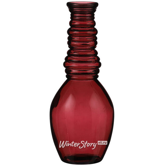 Стеклянная ваза Леди Батори 30 см, малиновая Edelman