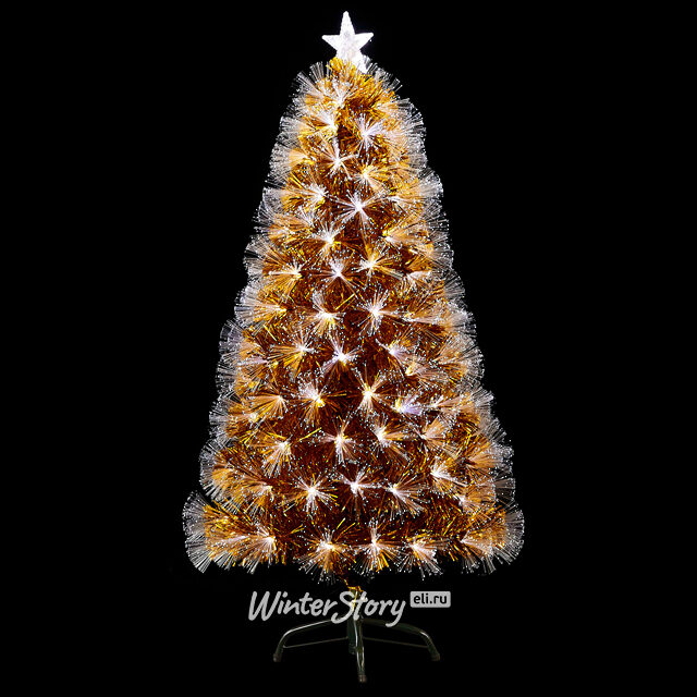 Оптоволоконная золотая елка Роскошное сияние 120 см, ПВХ Edelman