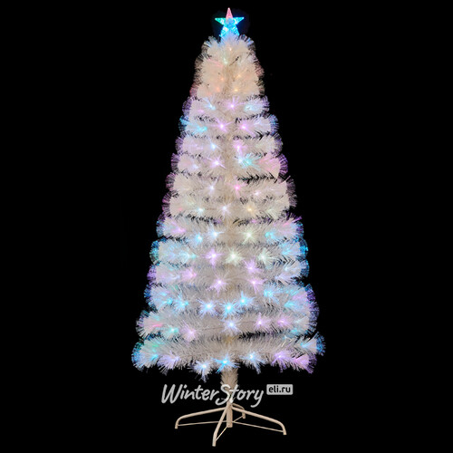 Оптоволоконная елка Пастельная радуга 180 см белая, ПВХ Edelman
