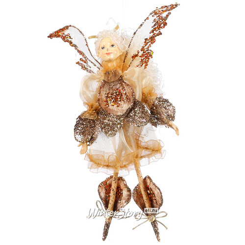 Ёлочное украшение Эльфийка Рози в карамельном наряде 31 см, подвеска Noel Collection (Katherine’s Style)