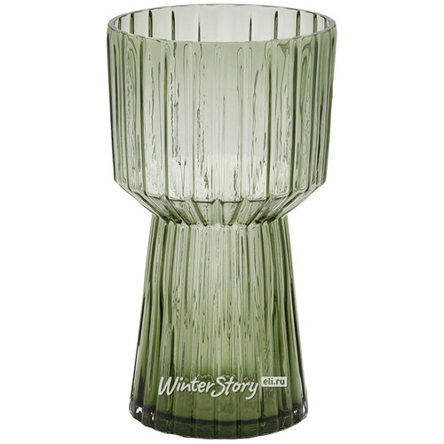Стеклянная ваза Гильбрен 29 см малахитовая EDG