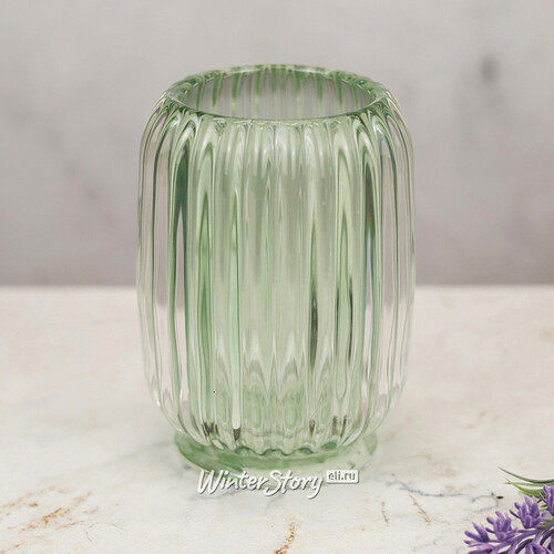 Стеклянная ваза Rozemari 12 см нежно-зеленая EDG