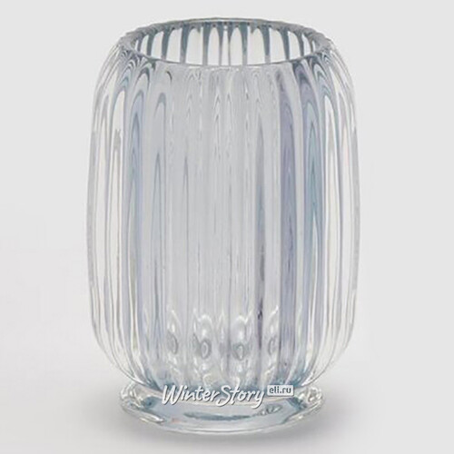 Стеклянная ваза Rozemari 12 см голубая EDG