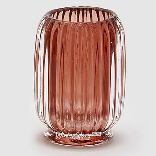 Стеклянная ваза Rozemari 12 см каштановая EDG
