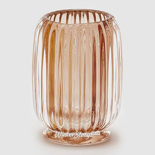 Стеклянная ваза Rozemari 12 см персиковая EDG