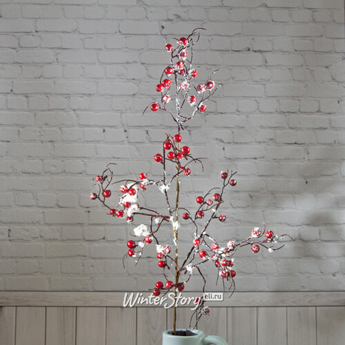 Декоративная ветка с заснеженными ягодами Ягодный Джаз 76 см Edelman