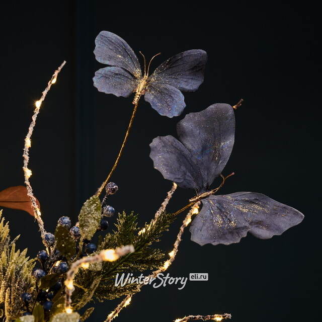 Декоративная ветка Бабочки Индиго - Крылья Вдохновения 66 см Goodwill