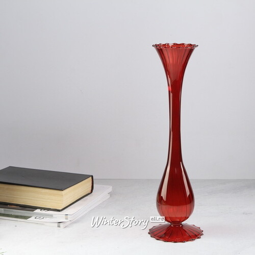 Стеклянная ваза Ирлинда 35 см бургунди EDG