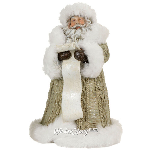 Статуэтка Дед Мороз в бежевой шубке 20 см Edelman