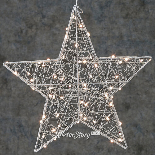 Светодиодное украшение Звезда Герэль 38 см, 60 теплых белых LED ламп, IP44 Edelman