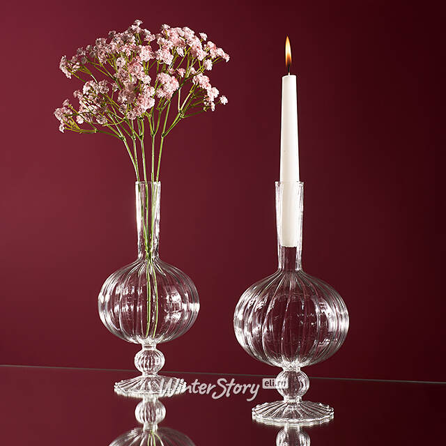 Стеклянная ваза-подсвечник Monofiore 25 см EDG