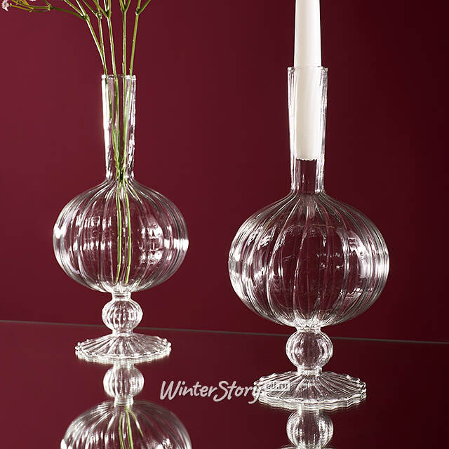 Стеклянная ваза-подсвечник Monofiore 25 см EDG