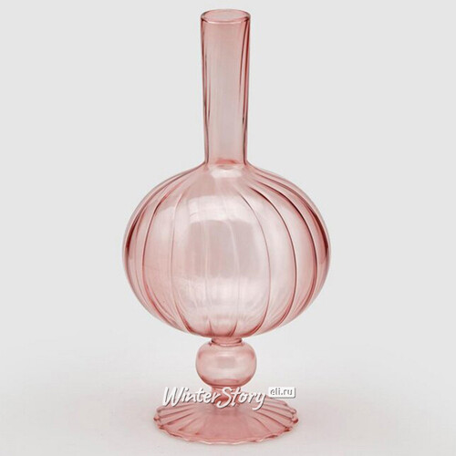 Стеклянная ваза Monofiore 25 см нежно-розовая EDG