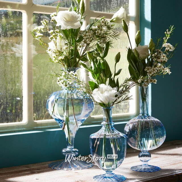 Стеклянная ваза Monofiore 25 см голубая EDG