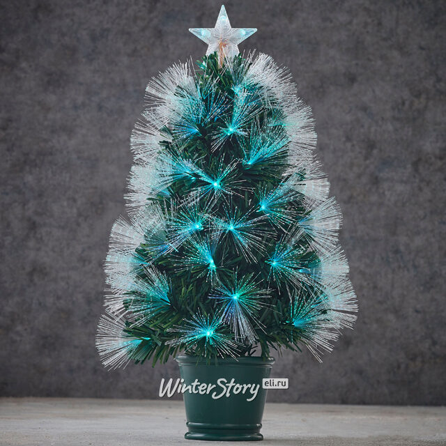 Настольная оптоволоконная елка Полярное Сияние 60 см, ПВХ Edelman