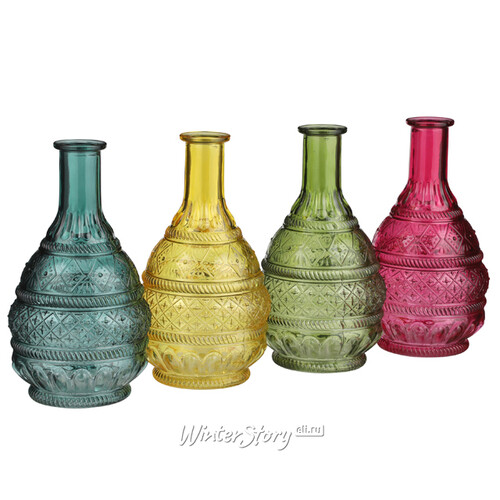 Стеклянная ваза Махидевран Султан 23 см, дымчато-бирюзовая Edelman