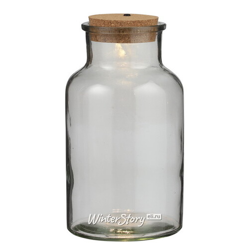 Стеклянная ваза для флорариума и композиций Монтгомери 26 см с подсветкой, на батарейках Edelman