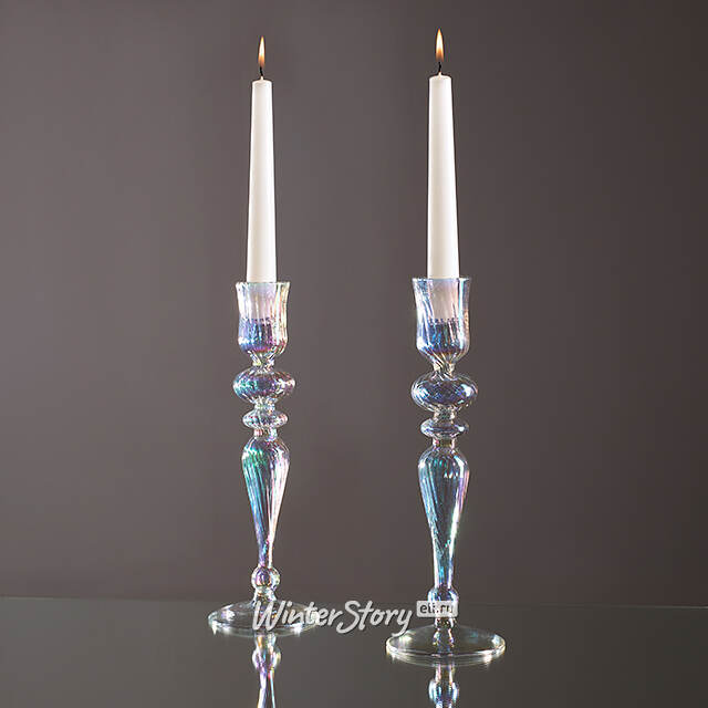 Стеклянный подсвечник RainbowLight 27 см EDG