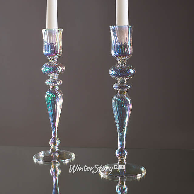 Стеклянный подсвечник RainbowLight 27 см EDG