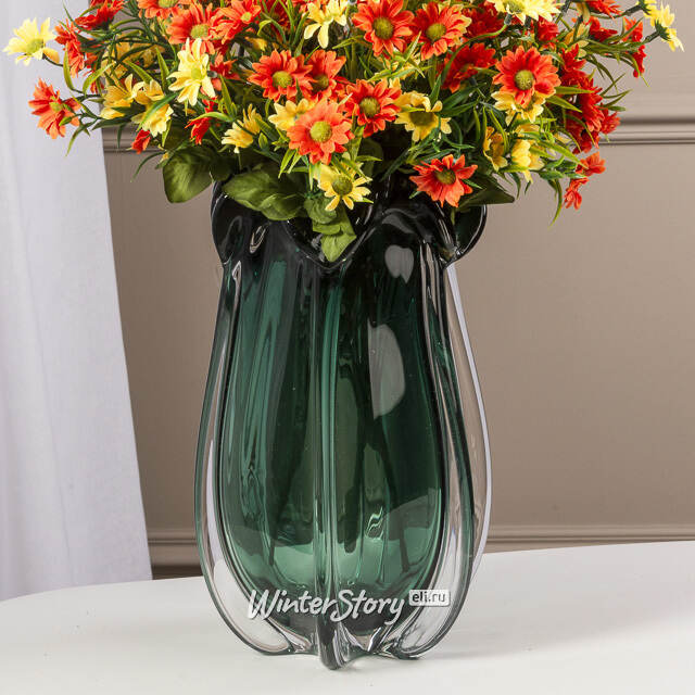 Стеклянная ваза Фергюсон 30 см зеленая EDG