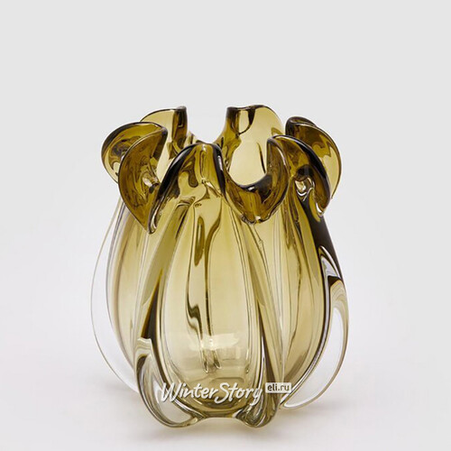 Стеклянная ваза Ferguson 21 см оливковая EDG