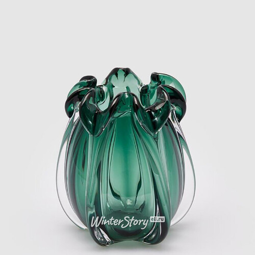 Стеклянная ваза Ferguson 21 см зеленая EDG