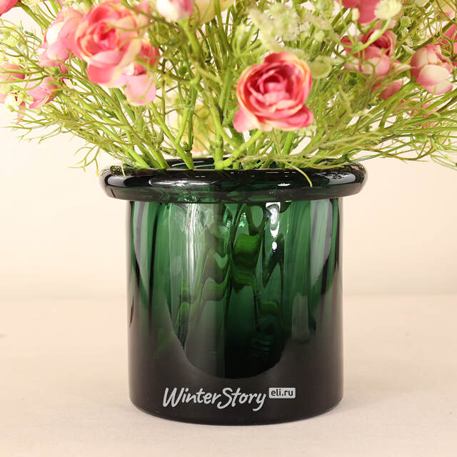 Стеклянная ваза Pillar 16 см зеленая EDG