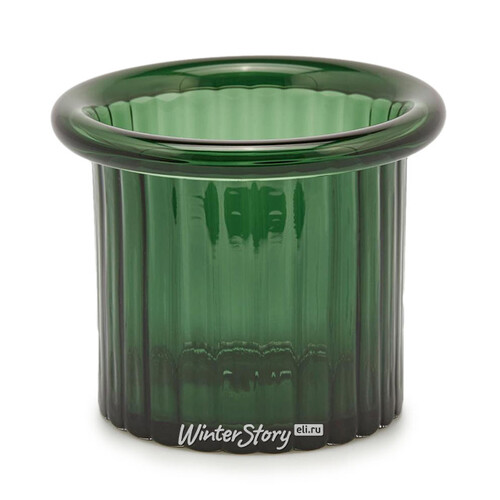 Стеклянный подсвечник Pillar 16 см зеленый EDG