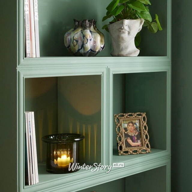 Стеклянный подсвечник Pillar 16 см зеленый EDG