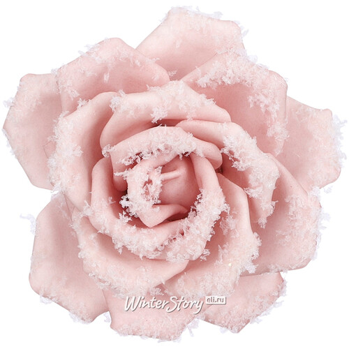 Роза Дейрона Crystal 14 см розовая, клипса Edelman
