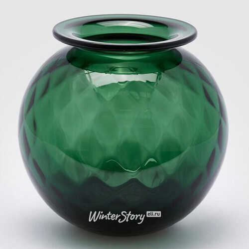 Стеклянная ваза Rossella 20 см зеленая EDG