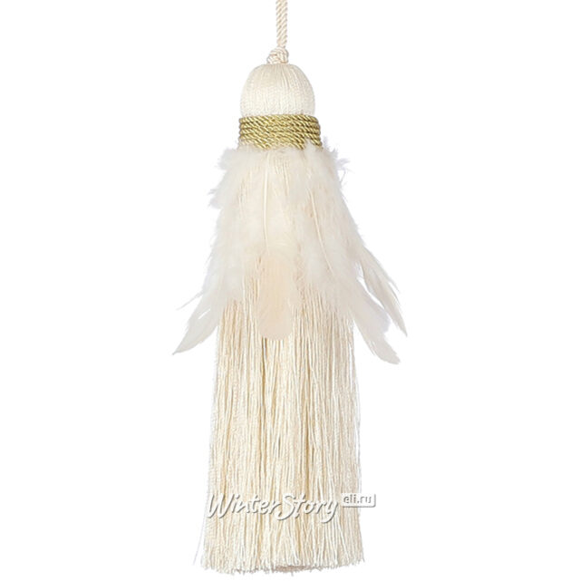 Елочная игрушка Кисть Кардинале 18 см белая, подвеска Noel Collection (Katherine’s Style)