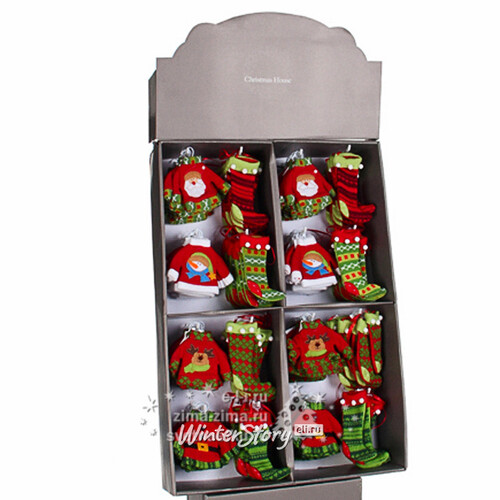 Елочная игрушка Рождественская Одежка - Свитер со снеговиком 13 см, подвеска Edelman