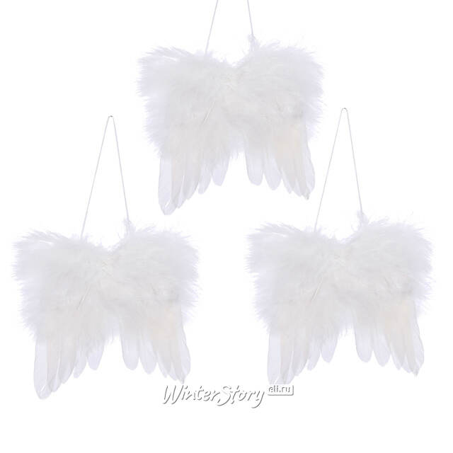 Елочная игрушка Крылья Ангелочка 14 см, 3 шт, подвеска Edelman