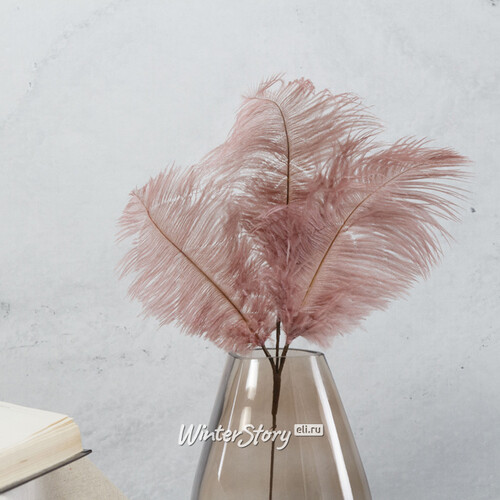 Декоративная ветка с перьями Инфламаре 61 см розовая Edelman