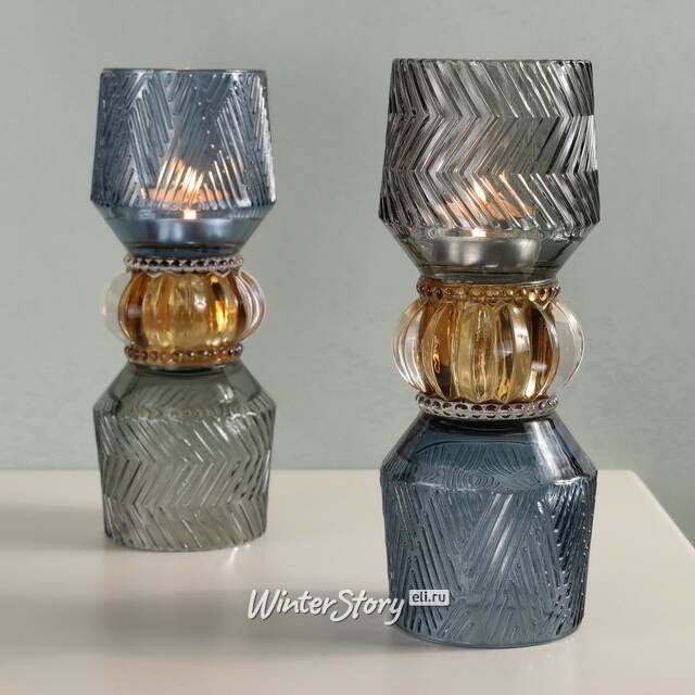 Стеклянный подсвечник Monacelle 20 см, двусторонний EDG