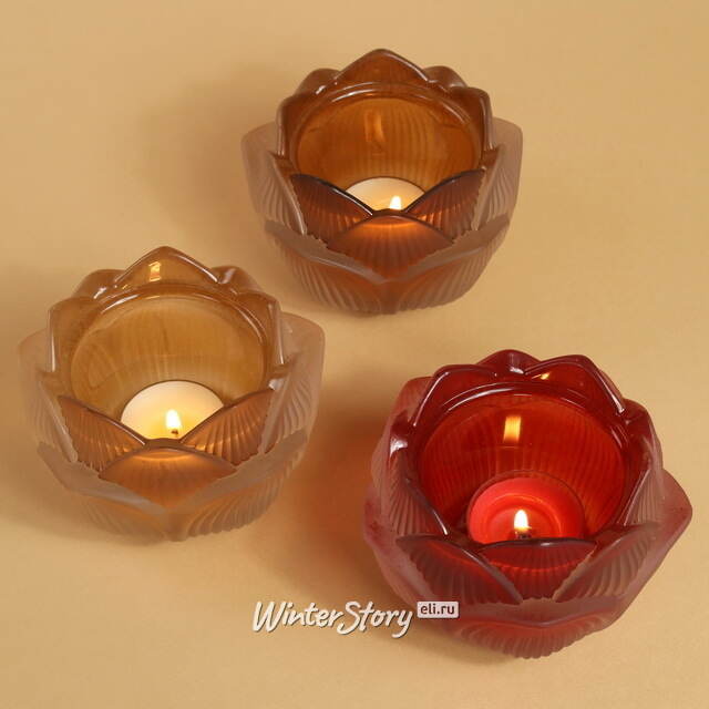 Стеклянный подсвечник Цветок - Felicita Bordo 11 см EDG