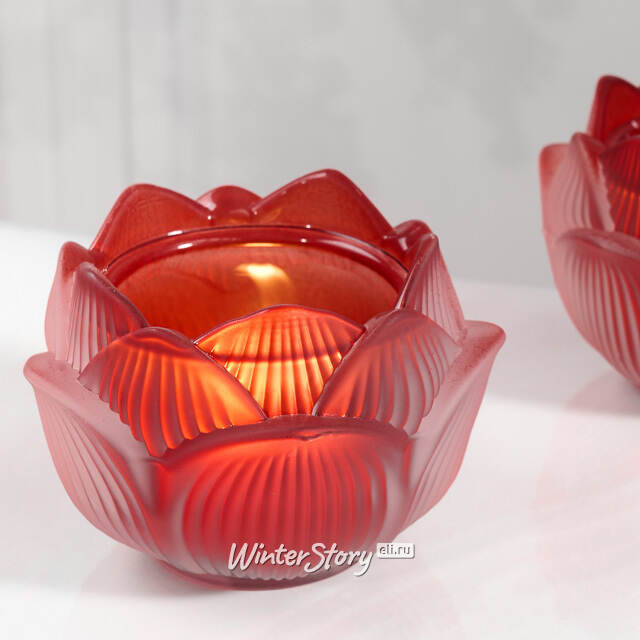 Стеклянный подсвечник Цветок - Felicita Bordo 11 см EDG