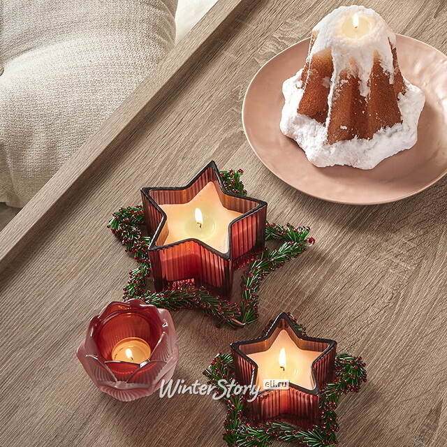 Стеклянный подсвечник Цветок - Felicita Bordo 11 см EDG