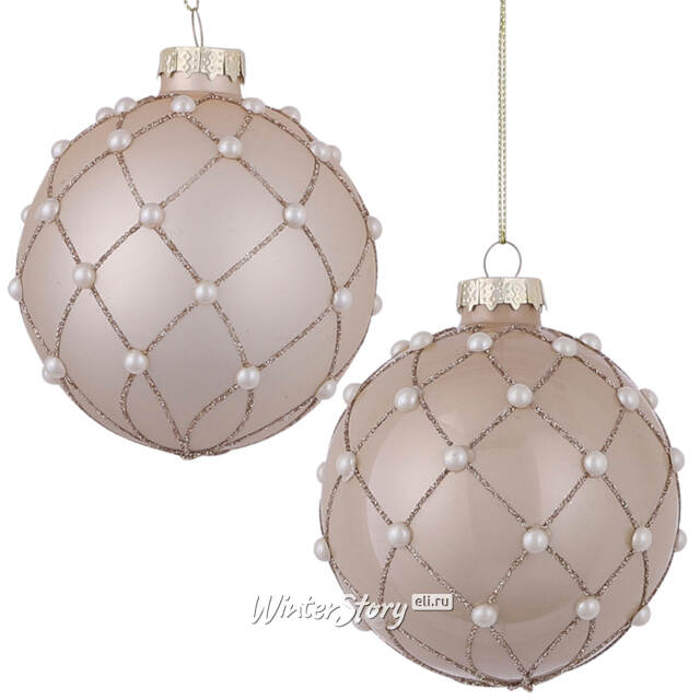 Набор стеклянных шаров Жемчужный Contre Danse 8 см, 11 шт, уцененный Edelman