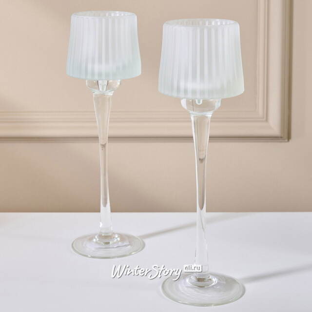 Стеклянный подсвечник-бокал Foscolo White 27 см EDG (ЭДГ)