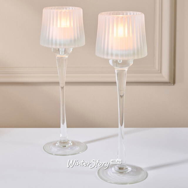 Стеклянный подсвечник-бокал Foscolo White 27 см EDG (ЭДГ)