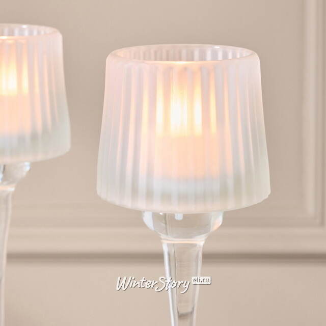 Стеклянный подсвечник-бокал Foscolo White 27 см EDG (ЭДГ)