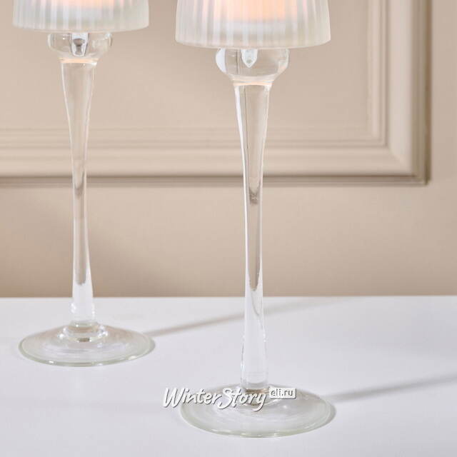 Стеклянный подсвечник-бокал Foscolo White 27 см EDG (ЭДГ)