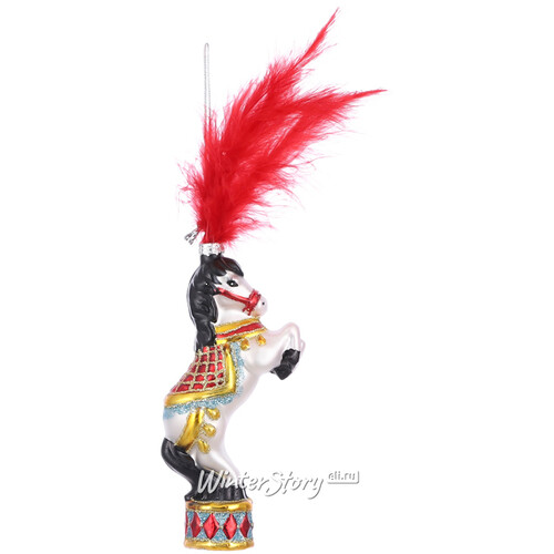 Стеклянная елочная игрушка Лошадка Ракель - Цирк Шапито 14 см, подвеска Edelman