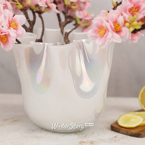 Декоративная ваза Алеберта 18 см белая EDG