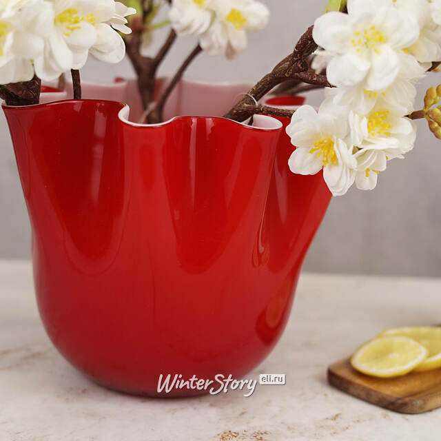 Декоративная ваза Алеберта 18 см красная EDG